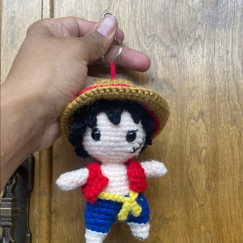 Handmade Crochet Luffy Doll Keychain